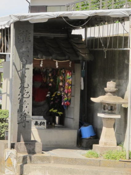 史跡を案内する筆者